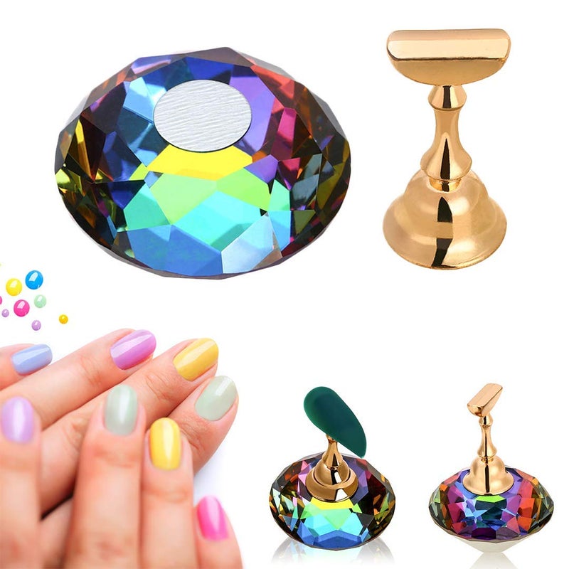 Tvoip 1Pcs Magnetic Nail Holder Practice Training Display Stand Acrylic Crystal Holders Alloy False Nail Tip Salon DIY Manicure Tools - Image 3